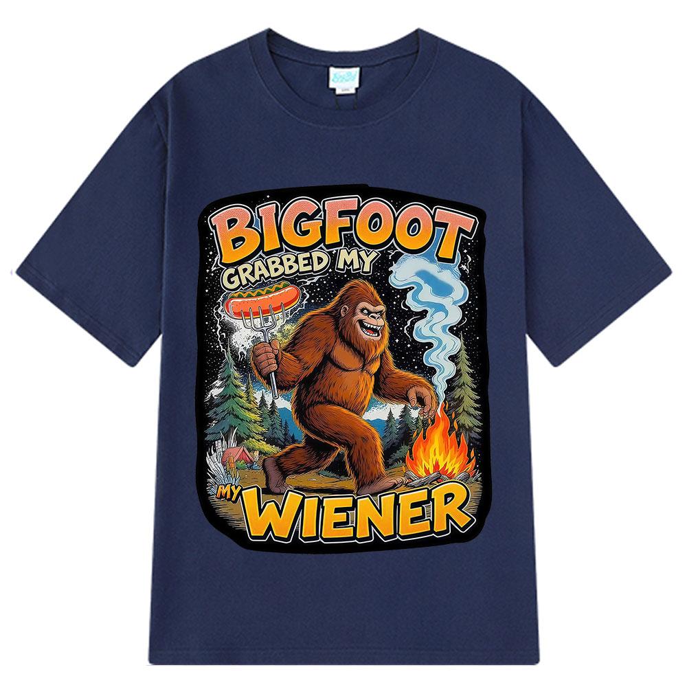 Bigfoot Hat Mein Würstchen Gegriffen Lustiges Meme T-Shirt Herren Damen Vintage T-Shirts Sommer Baumwolle Mode Hip-hop Lässige T-Shirts Streetwear