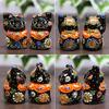 Kutani Ware Chibi Maneki Neko Black Pair (Black-PF)