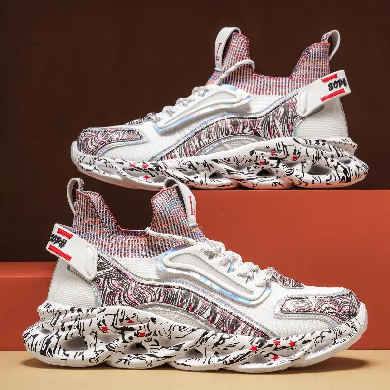 Fashion Shoes Men Sneakers Male Casual Mens Shoes Breathable Luxury Tennis Men's Running High Elastic Soft Sole Outdoor Fitness Shoes