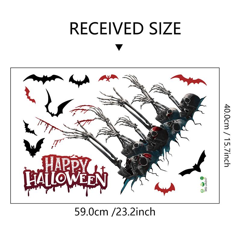 3D Floor Wall Stickers Scary Ghost Halloween Removable Interior Decoration Scary Atmosphere Bar Party Spooky Decoration Props