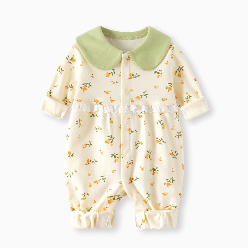 Exklusiver Langarm-Baby-Strampler – Reiner Baumwoll-Krabbelanzug für Frühling und Herbst