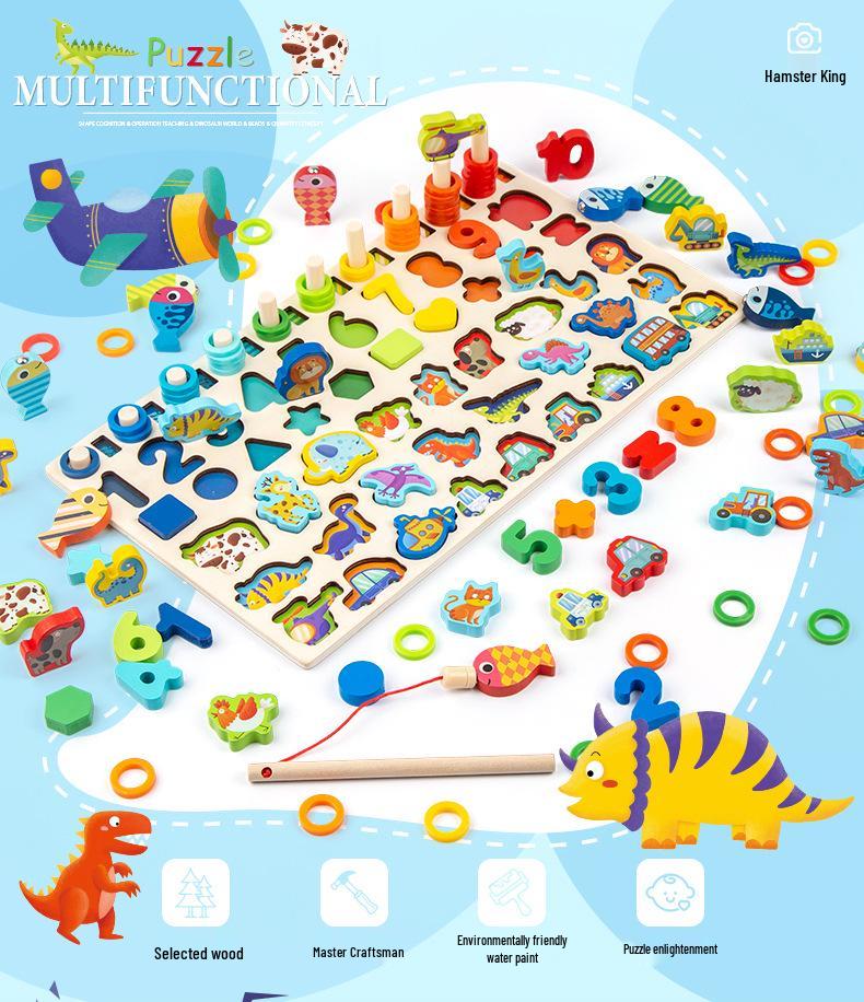 Toddler Number Puzzle Blocks for Early Education and Brain Development Ages 1-3 Boys & Girls