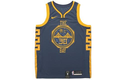 Nike Golden State Warriors Stephen Curry City Edition NBA Jersey 2018-2019 S синий