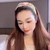 Hollow Out Embroidered Crochet Headband Colorful Wide Edge Headband Floral Knitted Hairband  Gift