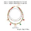 Trendy Christmas Handmade Beads Double Layer Necklace for Women Delicate Party Jewelry Festival Santa Claus Polymer Clay Gift