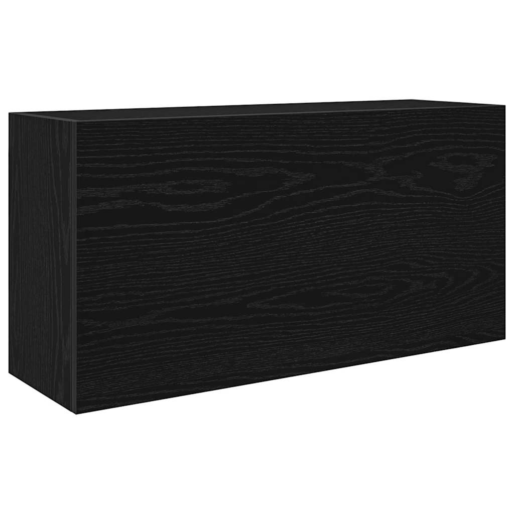 Vidaxl Wisząca Szafka Łazienkowa, Czarna, 80X25X40 Cm