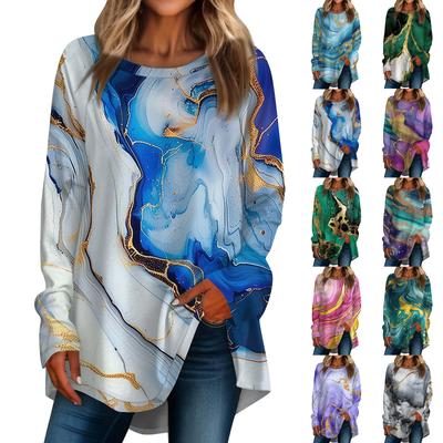 Women's Loose Round Neck Long Sleeved T Shirt Top Pullover Long Sleeved Top Long Sleeved Top