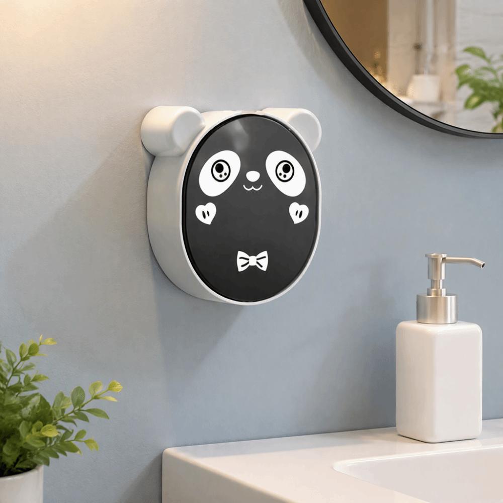 Plastic Soap Dish Black White Easy Installation Soap Storage Box Cartoon Look Wall Mounted Cartoon Soap Holder