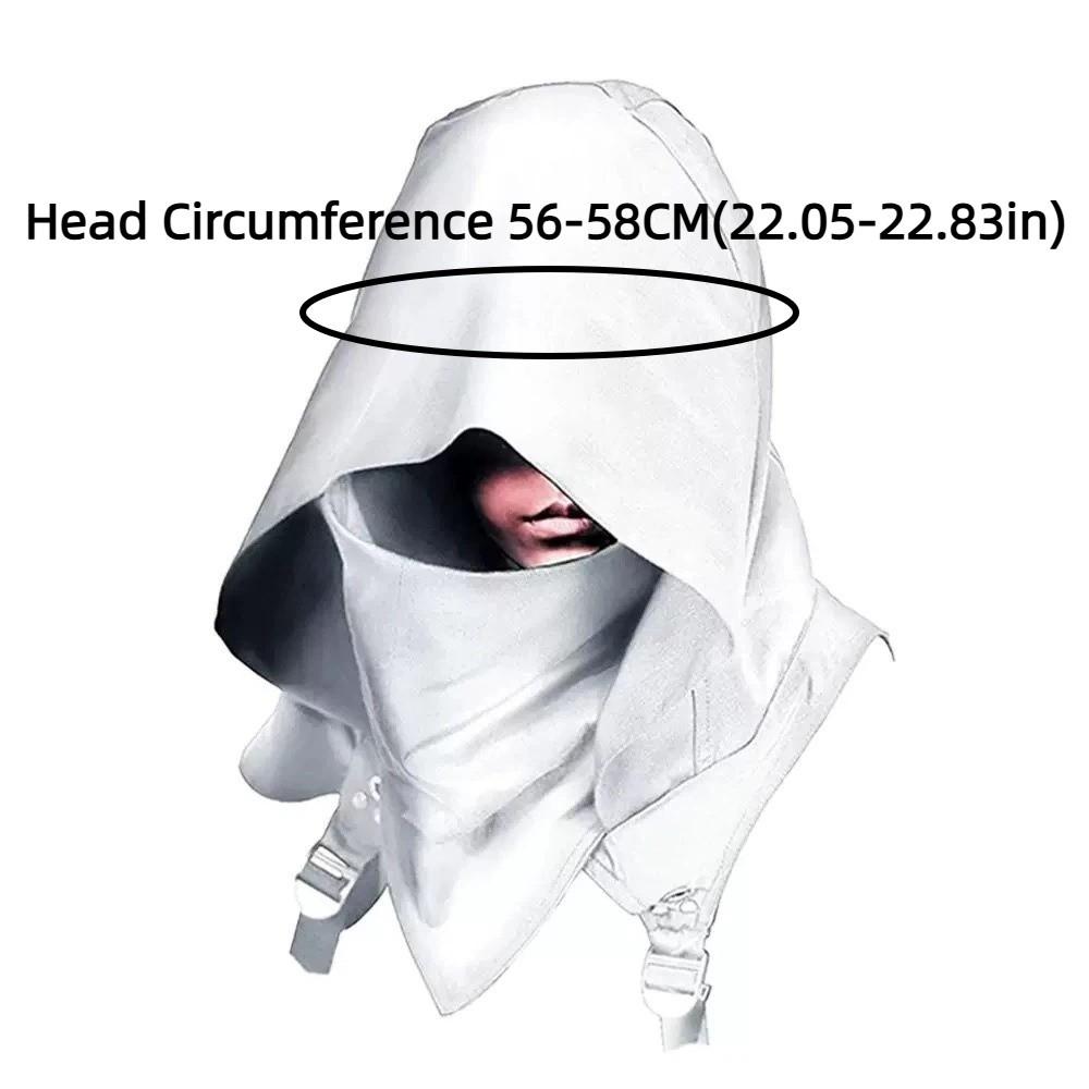 Cowl Style Medieval Hooded Cloak Hat Ethnic Fantasy Vintage Pirate Cosplay Cap Role-playing White