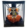 Halloween Animated Moving Ghostly In Cage Ornament With Red Glowing Eye Automatic Sound Effect For Home Yard Decoration