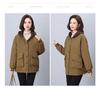 2024 Women's Retro Print Cotton Jacket - Winter Style, Plus Size, Loose Fit, for Middle-Aged and Elderly Moms