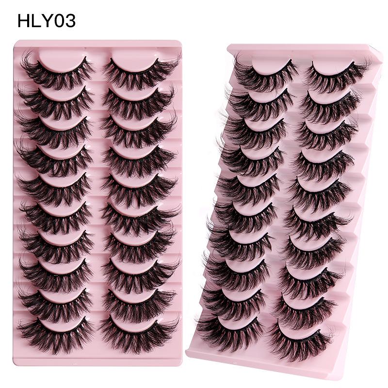 High Imitation Mink False Eyelashes, Multi-Layer Thick Crossed Eyelashes 8D Fluffy Eyelash