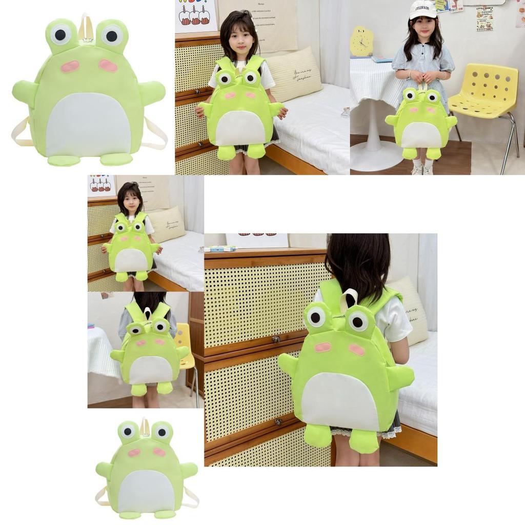 Trendy Cartoon Frog Backpack For Girls And Boys Playful Lightweight School Bag