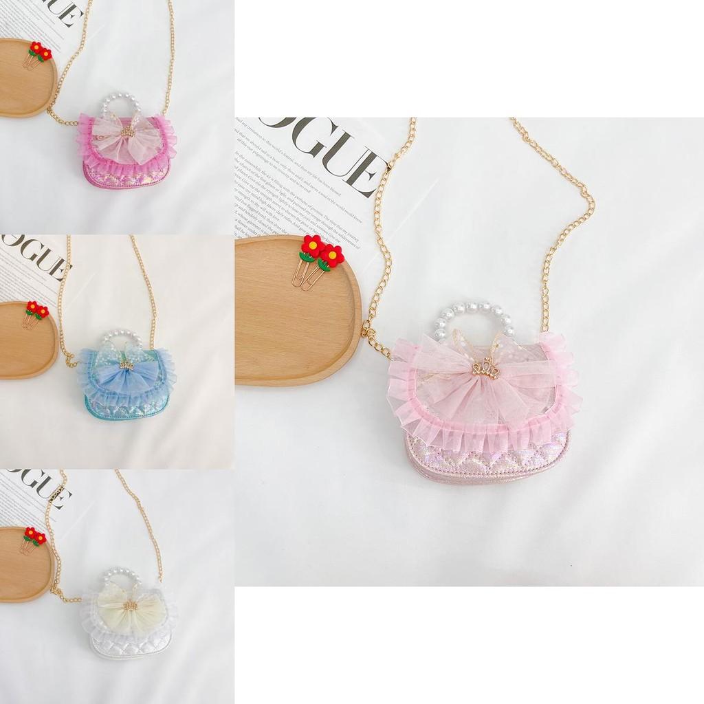 Adorable Mini Princess Shoulder Bag For Kids With Chic Pearl Design And Magnetic Closure