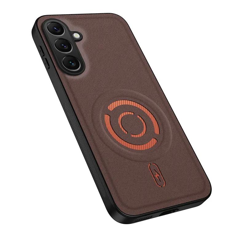 Luxury Tech Fabric Magnetic Case For Samsung Galaxy A 57 56 55 54 37 26 17 07 06 S26 S25 S24 Ultra Plus S25FE Shockproof Cover