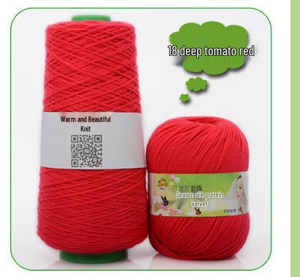 Filato di Cotone al Latte con Proteine della Seta per Maglieria e Uncinetto per Sciarpa per Neonato