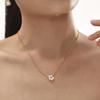 Qiong Yao European American Fashion Pearl Flower Multi-layer Necklace with Light Luxury Design and Stainless Steel Clavicle Chain