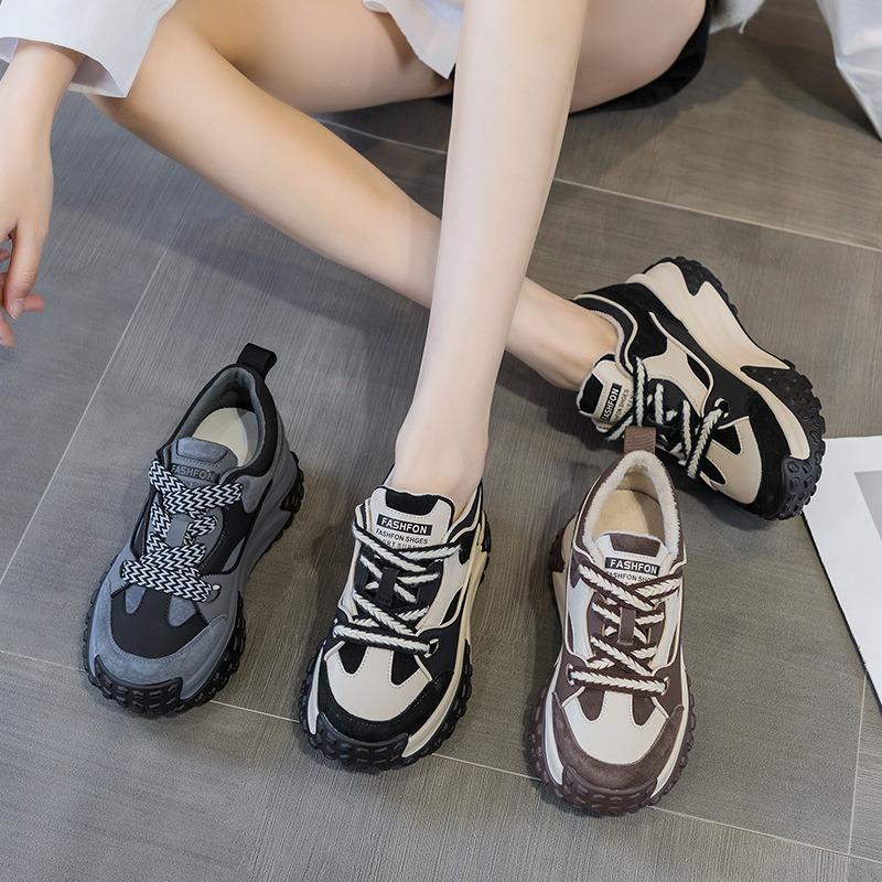 Autumn and winter little white shoes female student shoes casual fashion women's shoes versatile thick-soled inner height-increasing shoes