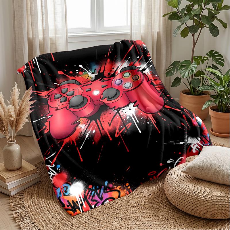 Graffiti Game Controller Theme blanket Lightweight Warm Flannel Blanket Decorative Throw Blanket for Home Decoration