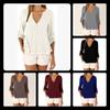 Elegant V Neck Long Sleeve Chiffon Blouse For Women In Six Chic Colors And Sizes S To 5xl