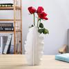 Nordic White Unglazed Ceramic Vase - Decorative Fake Flower Holder for Home and Living Room