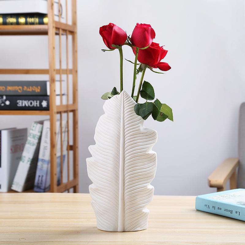 Nordic White Unglazed Ceramic Vase - Decorative Fake Flower Holder for Home and Living Room