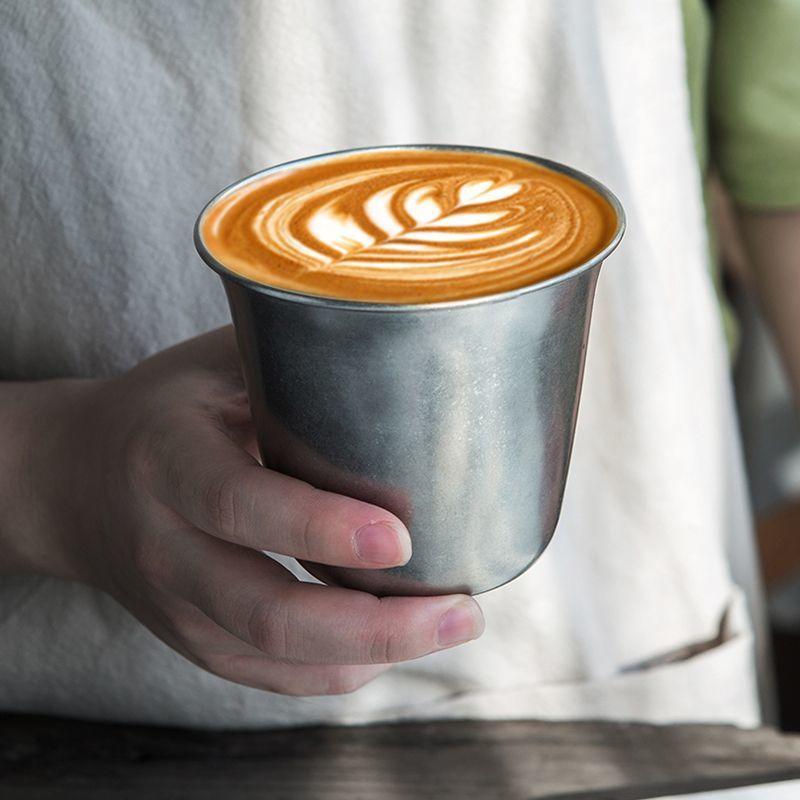 

Stainless steel retro industrial style coffee cup Korean ins style simple personality outdoor American beer mug default