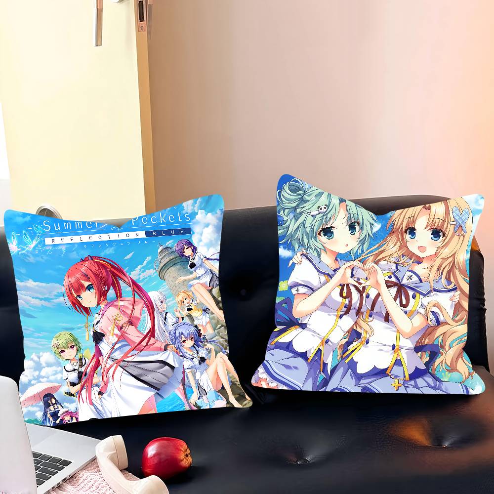 Anime S-Summer Pockets Pillow Case Removable Washable Cushion Cover – All-Season Soft Linen