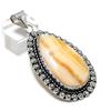 Natural Calcite Agate Gemstone 925 Sterling Silver Jewelry Pendant 2.48" ETC-14203