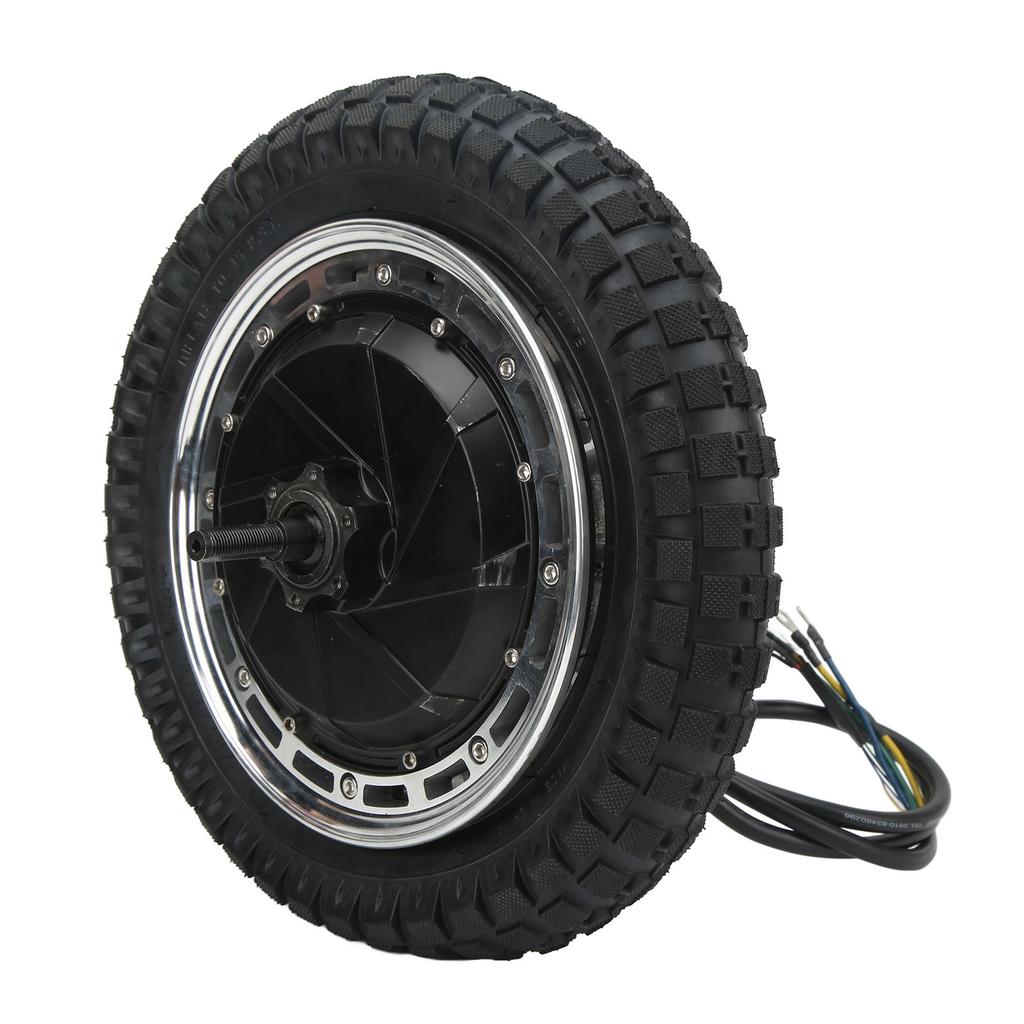 12in Wheel Hub Motor 48V‑96V 800W‑6500W 1250 Rpm Disc Brake Gear Conversion Motor with Inner Outer Tire for Motorcycle