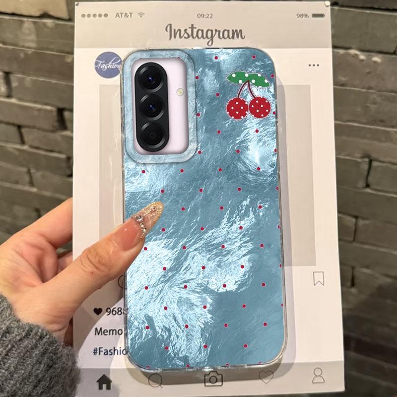 Cherry Butterfly Girls Case For Samsung Galaxy A56 A16 A26 A36 A06 A55 A35 A25 A15 A12 A32 A54 S24 S25 S22 S23 FE Fundas Cover