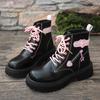 Girls Pink Love Martin Boots Women's 2025 Autumn Thick-soled British Style Student Short Boots Show Small Lace-up Single Boots Tide