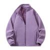 Autumn/Winter Fleece Couple's Jacket: Velvet-Thickened, Warm, Stand Collar, Pure Color Outerwear