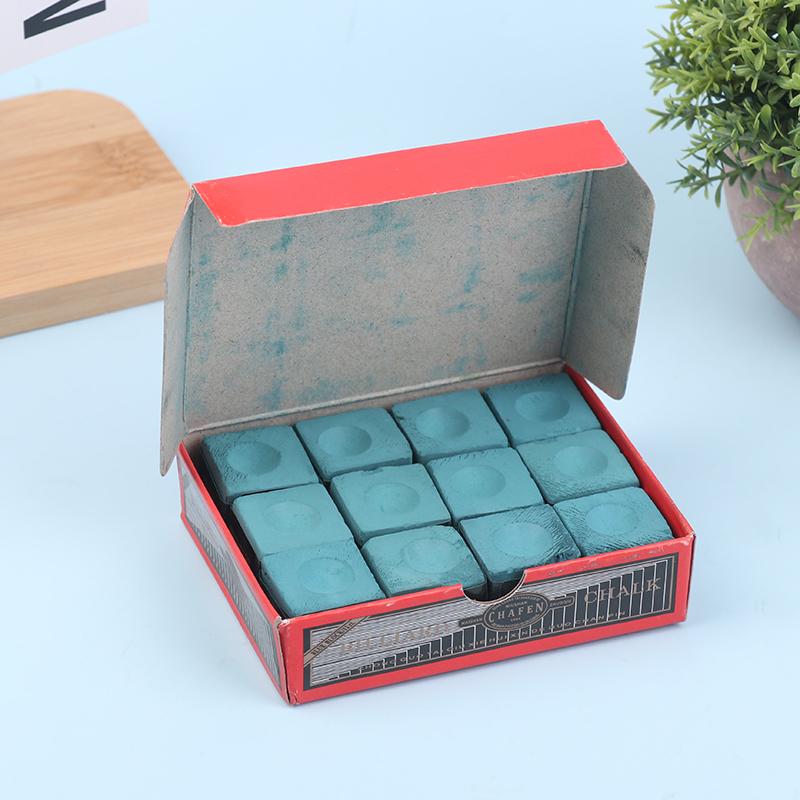 12Pcs No-Slip Cue Stick Wiping Powder Pool Table Cue Chalk Billiards Pool Cue Chalk For Pool Billiard Snooker