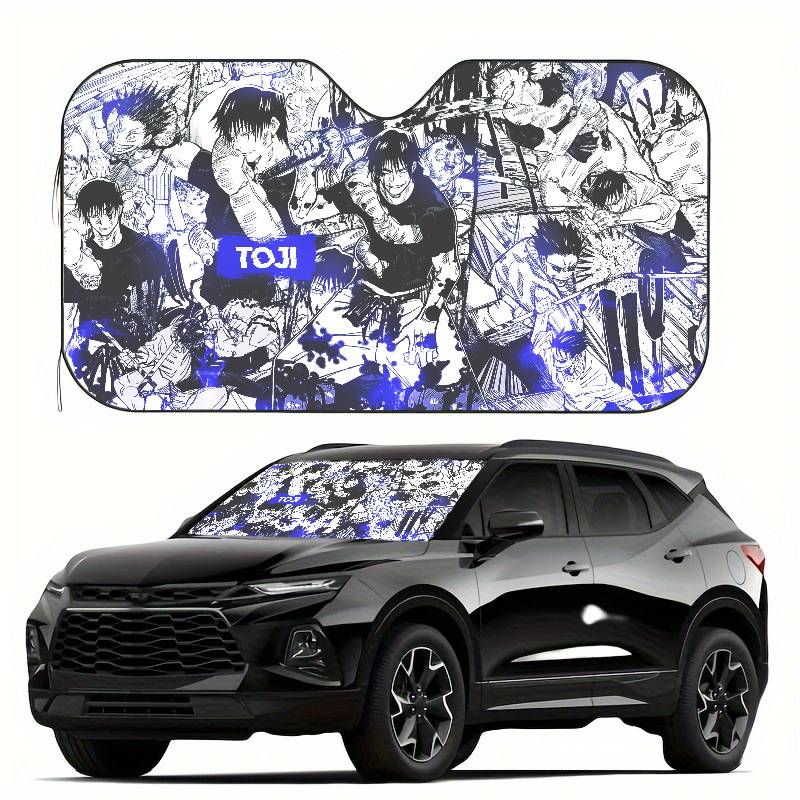Anime Jujutsu Kaisen Gojo Satoru Summer Car Sunshade Front Windshield Sunshade Sunblock Thermal Insulation Sunshade Umbrella