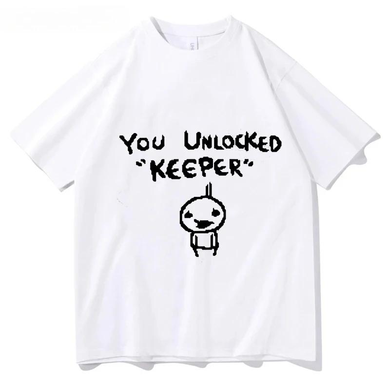 Hip Hop Binding of Isaac Print Tshirt Unisex Women Oversized You Unlocked Keeper T Shirt Cotton Tee Hip Hop Tshirt Tops Streetwear