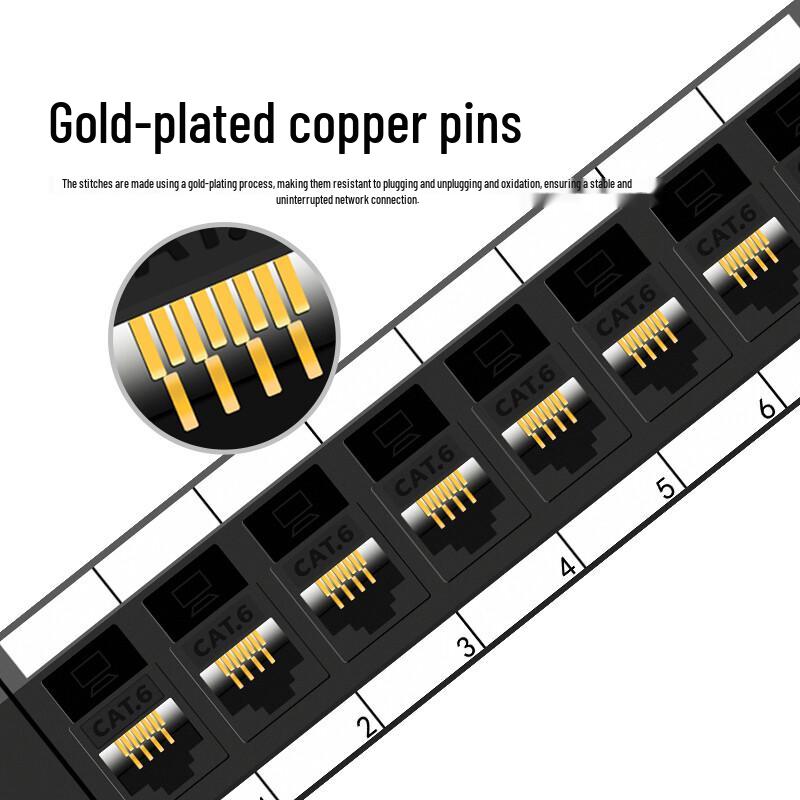 YZ Cat6 24-Port Rack-Mount Network Patch Panel