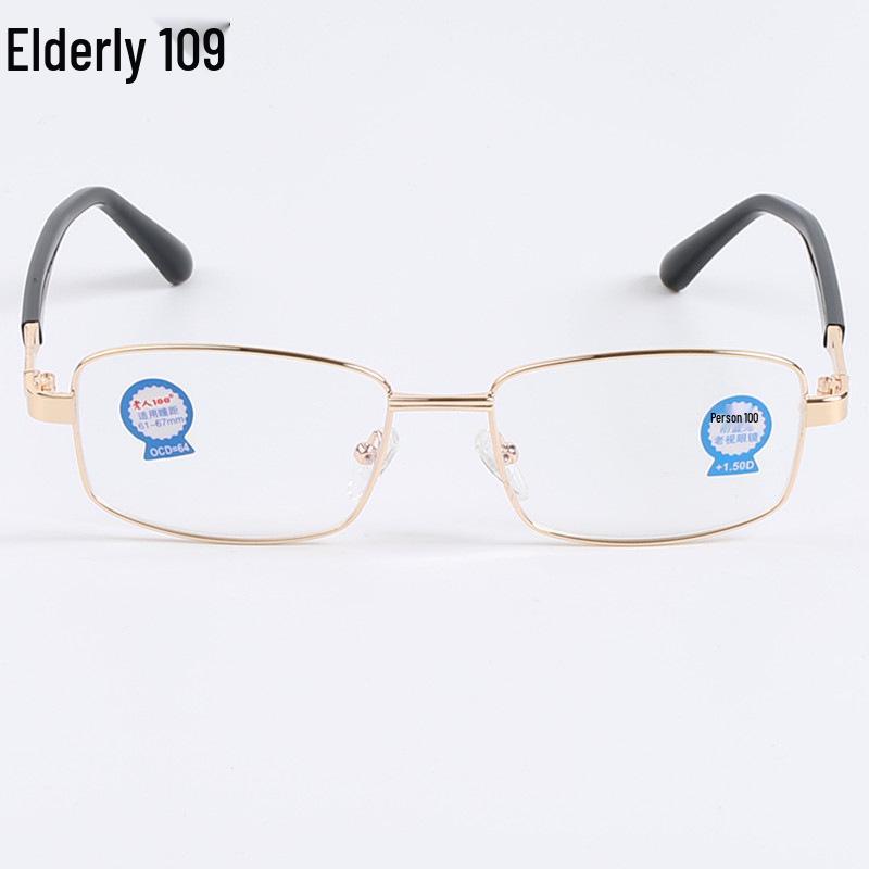 2024 Large Frame Anti-Blue Light Reading Glasses for Seniors, Metal Full Frame, Resin Lenses, Model 656