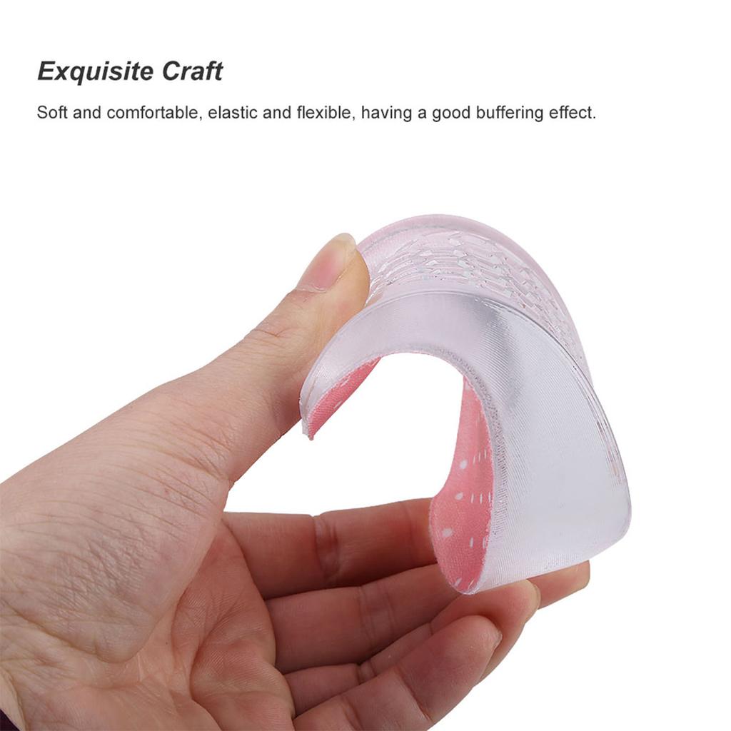 2.5cm Silicone Gel Adhesive Insoles Height Increase Foot Orthotic Arch Support Heel Pads Pink