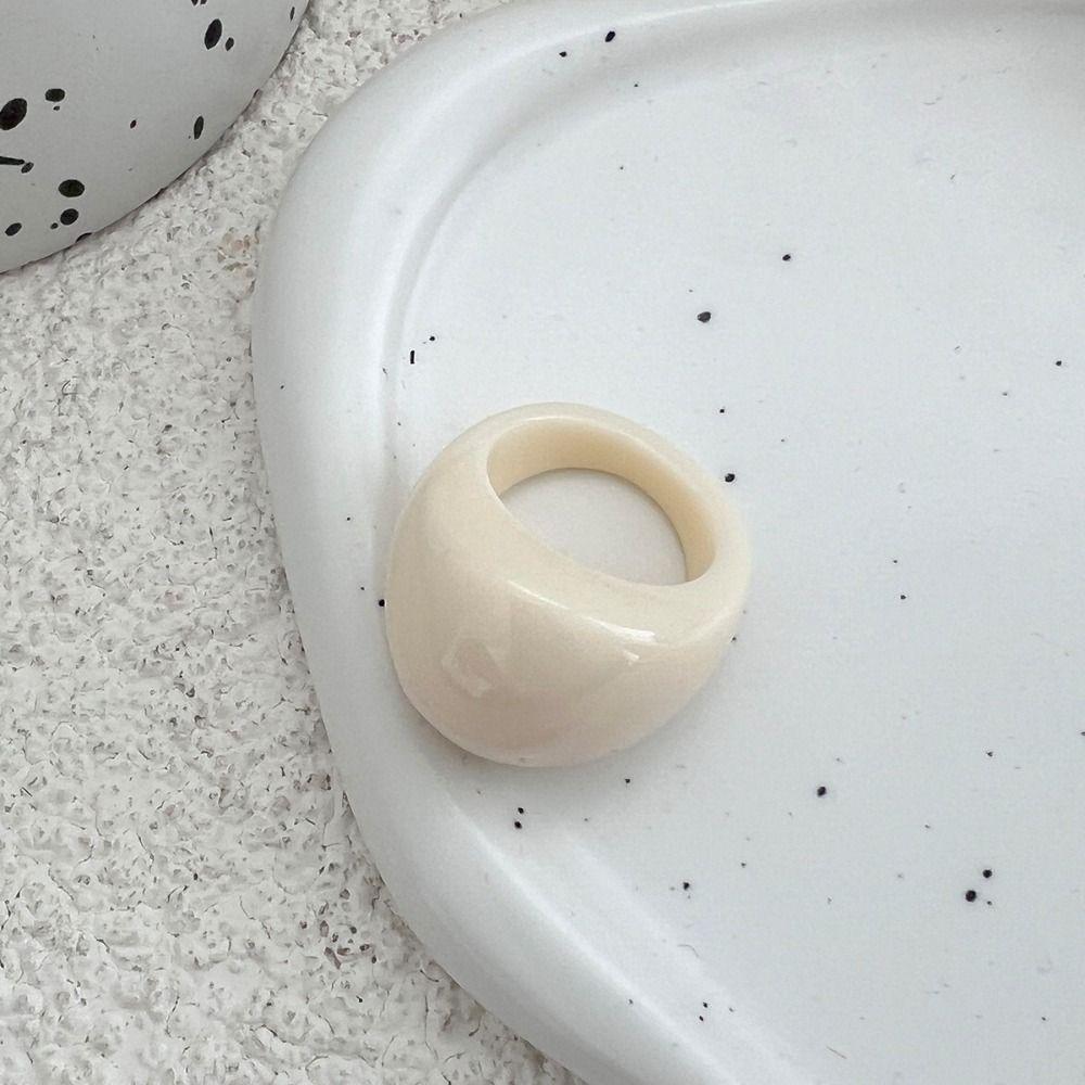 Smooth Vintage Resin Rings Big Size Boho Rings New Geometric Rings  Party Jewelry