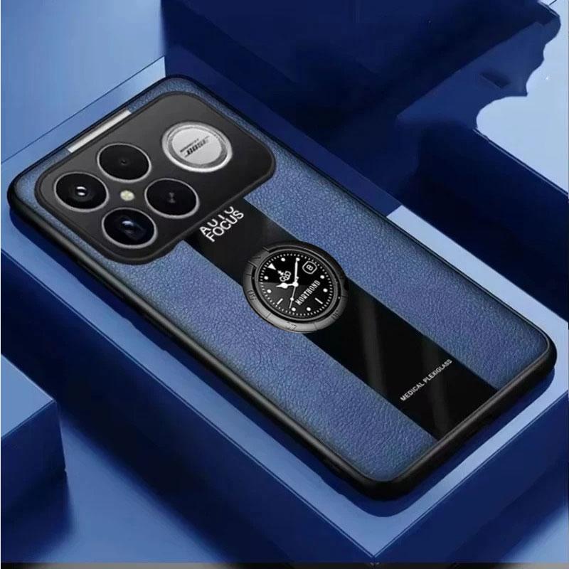 Case For POCO F8 Pro F8Ultra PU Leather Magnetic Holder Shockproof Cover For Redmi K90 K90Pro Max Matte Silicone Bumper Shell