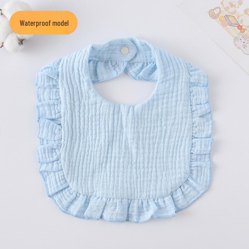 Ruffle Lace Waterproof Cotton Baby Bib (Seven-Layer Gauze)
