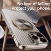 Corrugated Clear Matte Magnetic Stand Phone Case For iPhone 16 15 Pro Max 14 13 12 11 for Magsafe Wireless Charge Shockproof Slim Hard PC Bumper Cover