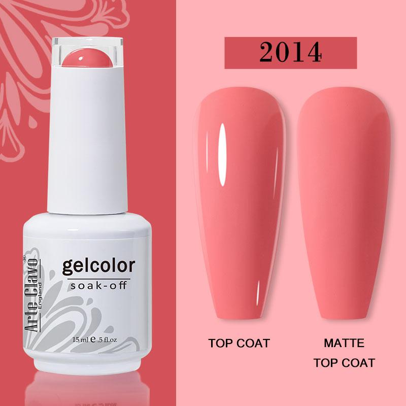 Arte Clavo Nail Gel Polish 15ml Soak Off Gel Varnish Colorful Glass Bottle Bright Color Glitter Varnish Nail Polish
