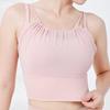 Women's Mesh Sports Bra Yoga Top - One Cup Gathered Running Vest, Fitness Apparel