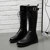 Fashion Autumn Winter 2024 Half High Boots for Women New In Mid Calf Shoes Woman Cosplay Fashion On Offer Comfortable and Elegant Hot Pu