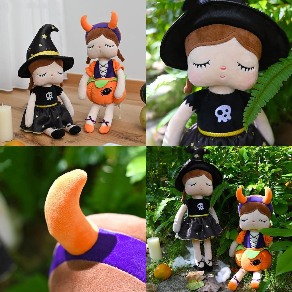 Cute Halloween Witch Pumpkin Doll Plush Toy For Spooky Decor