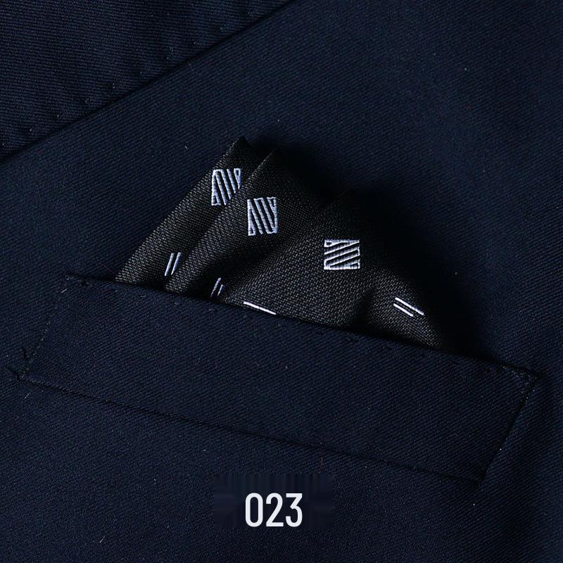 Men's British Pattern Pocket Square - Suit Wedding Banquet Accessory, Polyester Cotton Handkerchief.