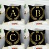 26 Letters Pillow Case For Car Sofa Decorative Home Doublesided Print Plush Square Throw Pillow Cushion Cover