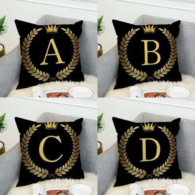 26 Letters Pillow Case For Car Sofa Decorative Home Doublesided Print Plush Square Throw Pillow Cushion Cover